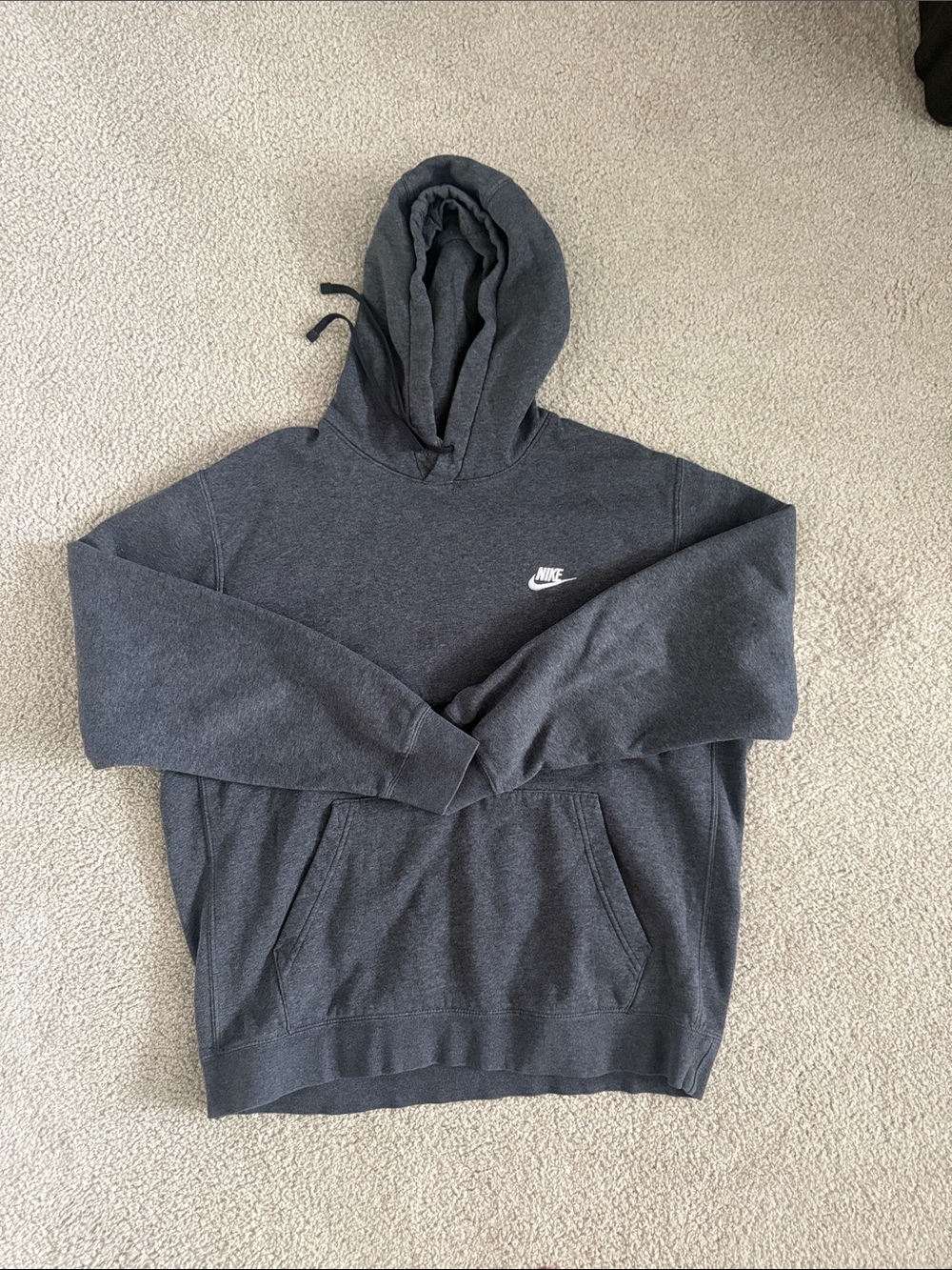 Nike Dark Charcoal Hoodie with White Swoosh